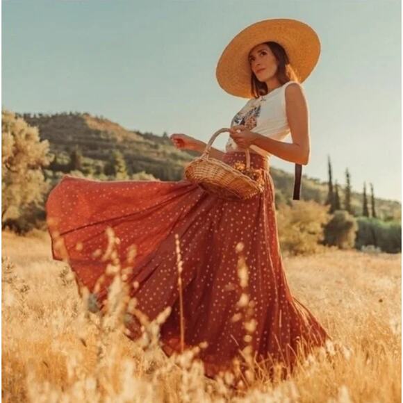 Anthropologie Kaley Shimmer Maxi Skirt Medium - Picture 1 of 9
